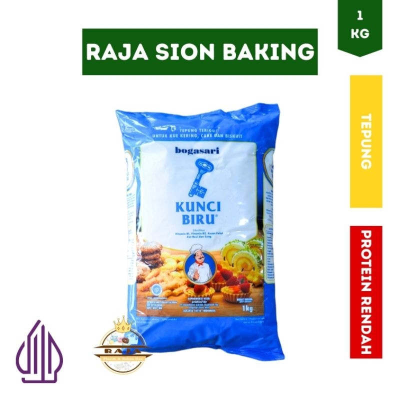 

Tepung Terigu Kunci Biru 1 KG ( Protein Rendah )