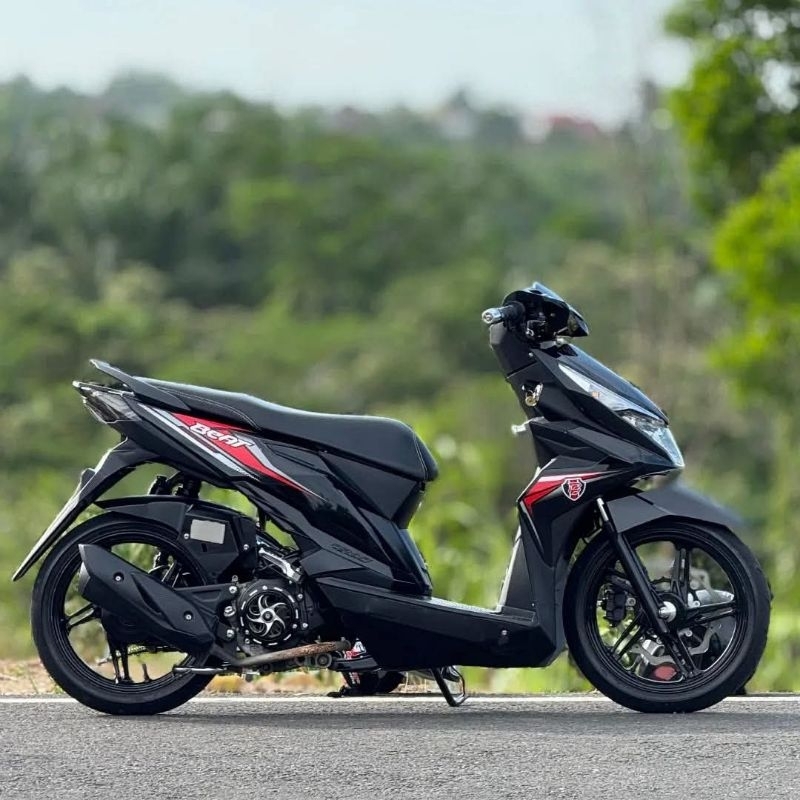Striping Beat 2019 Hitam Merah Sticker Beat Fi 2019 Lis Merah Sticker Lis Decal Standar Original Hon