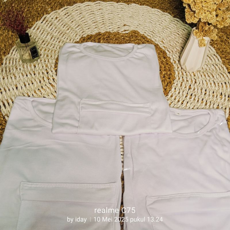 Paket Hemat Kaos umroh pria 100 Dapet 3 Pcs Saku Depan Lengan Pendek Dewasa