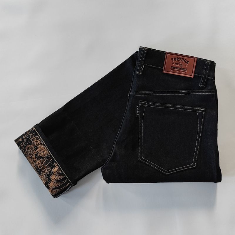 TORTUGA DENIM | Celana denim black indigo selvedge accents