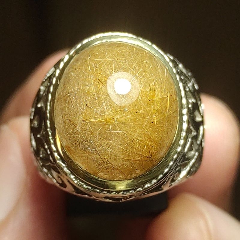 cincin batu kecubung rambut sedana natural quartz rutile