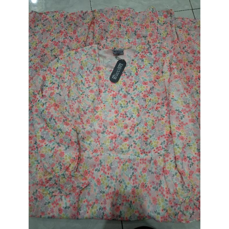gamis dress remaja dewasa bunga bunga