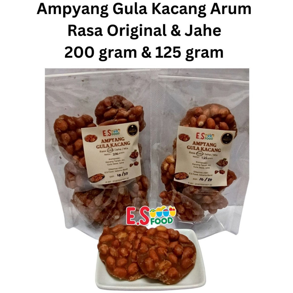 

Ampyang Kacang Gula Merah Jawa Arum rasa Original & Jahe Snack Cemilan Jadul 125 gram & 200 gram