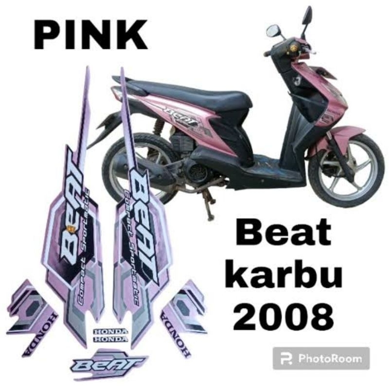 Striping Beat Karbu Lama  Pink 2008 Sticker Beat Karbu Lama 2008 Pink Sticker Lis Decal Standar Orig
