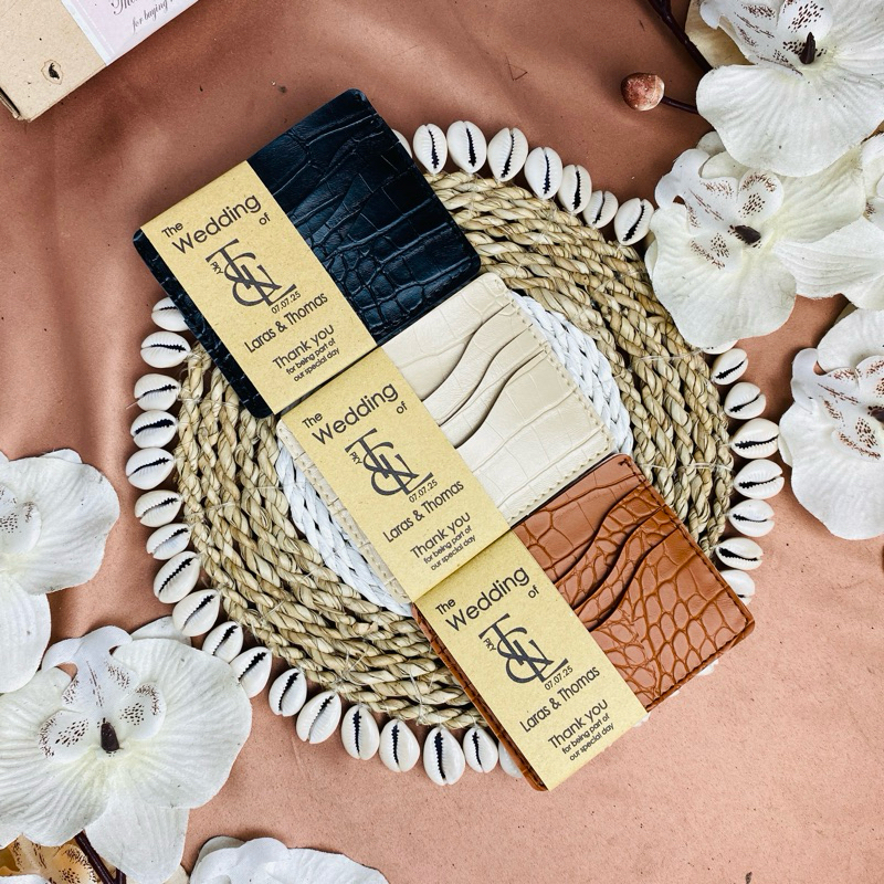 Souvenir Pernikahan MURAH AESTHETIC SOUVENIR CARD HOLDER SQUARE / Kulit BUAYA Sintetis ( CROCO ) 3 s