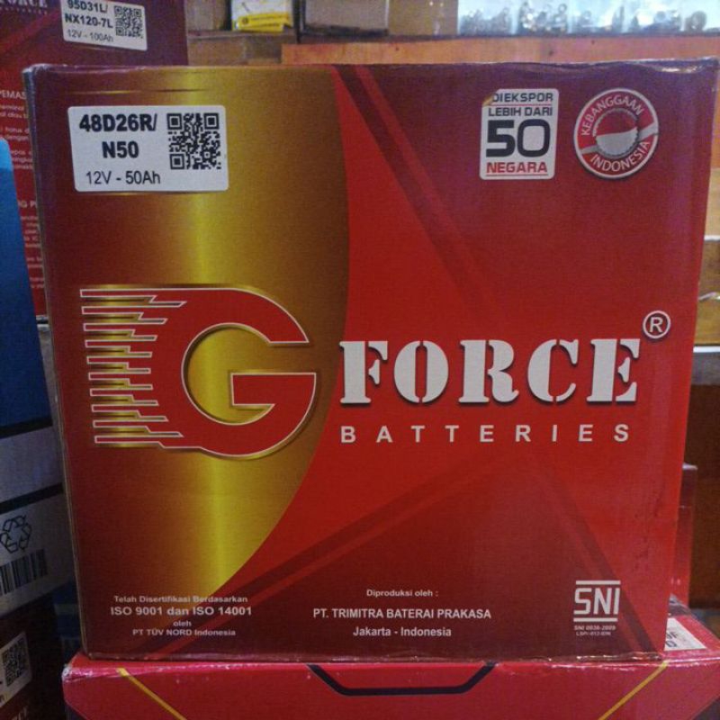 G-force N 50 (48D26R) untuk mobil 12v - 50ah
