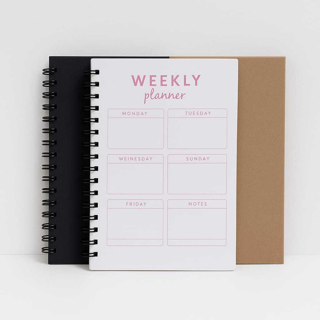 

Weekly Planner A6 60 Halaman - Buku Agenda Mingguan Coklat / Hitam