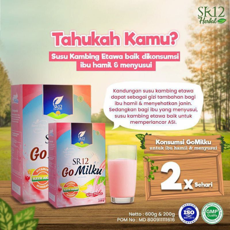 

SR12 Go Milku strawberry/ susu etawa/susu kambing/bernutrisi