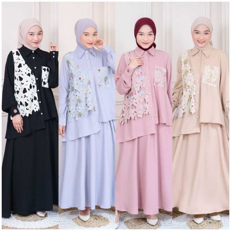 Setelan rok terbaru Fiona set by Ninos design original 100%