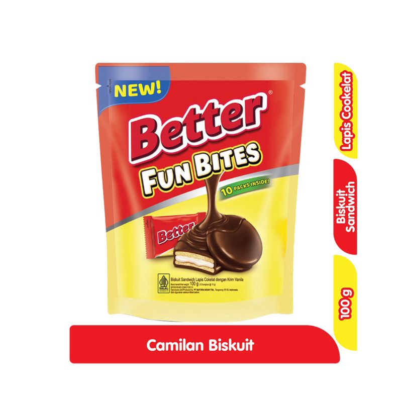 

Better Fun Bite Biskuit Sandwich Coklat Vanilla Pouch 100g