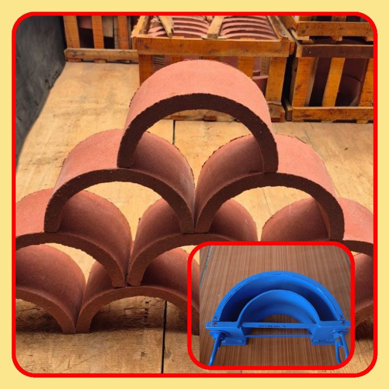 cetakan roster setengah lingkaran tumbuk 20x10x2,5