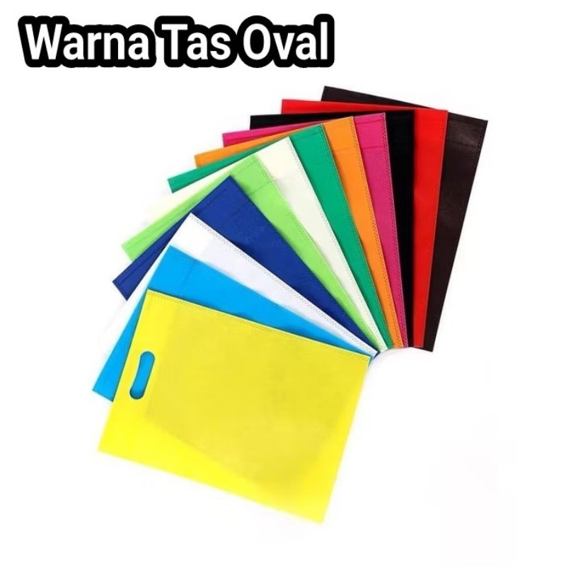 

( Harga Per Pcs) Tas Spunbond Oval uk 25x35 / Goodie Bag 75 gsm / Tas Kain Polos
