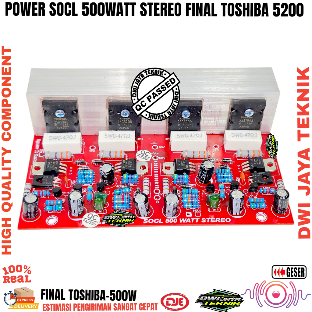 Kit Power SOCL 500WATT Stereo Final Toshiba 5200