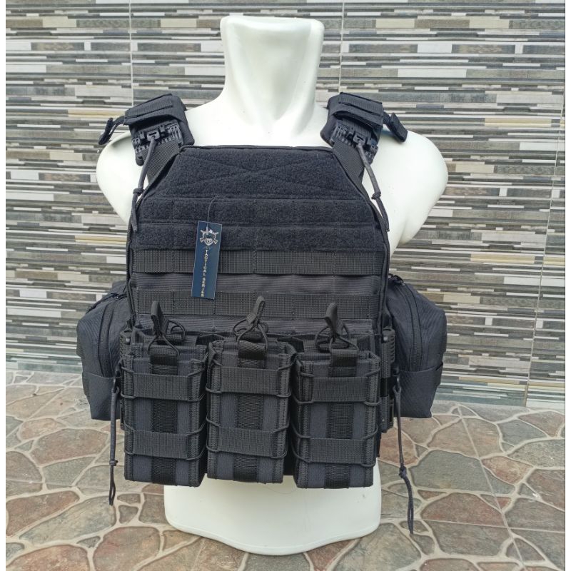 Body Vest Tactical Black Mamba Quick release Rompi Militer Plat Bodyvest Kevlar Buckel Lepas Cepat D