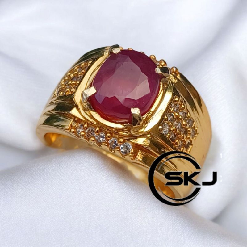 CINCIN BATU PERMATA RUBY MADAGASKAR CUTTING ASLI NATURAL