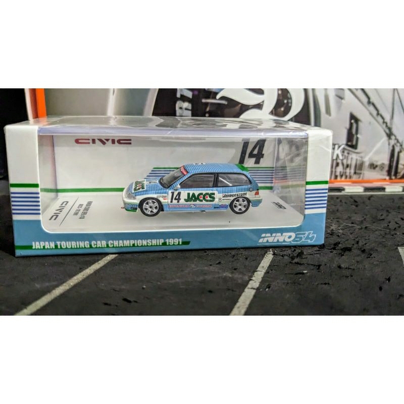 Diecast Inno64 Honda Civic EF9 #14 JACCS JTC 1991 Segel