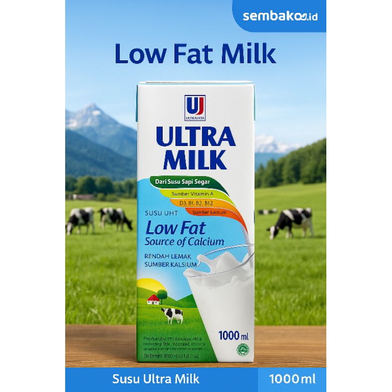 

Ultra Milk Low Fat 1 Liter – Susu UHT Rendah Lemak Kaya Kalsium | Susu Sehat Diet Harian