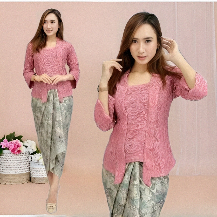 SETELAN KEBAYA KUTUBARU BRUKAT / KEBAYA BUSUI / KUTUBARU BROKAT / ROK LILIT / KEBAYA KUTUBARU MODERN