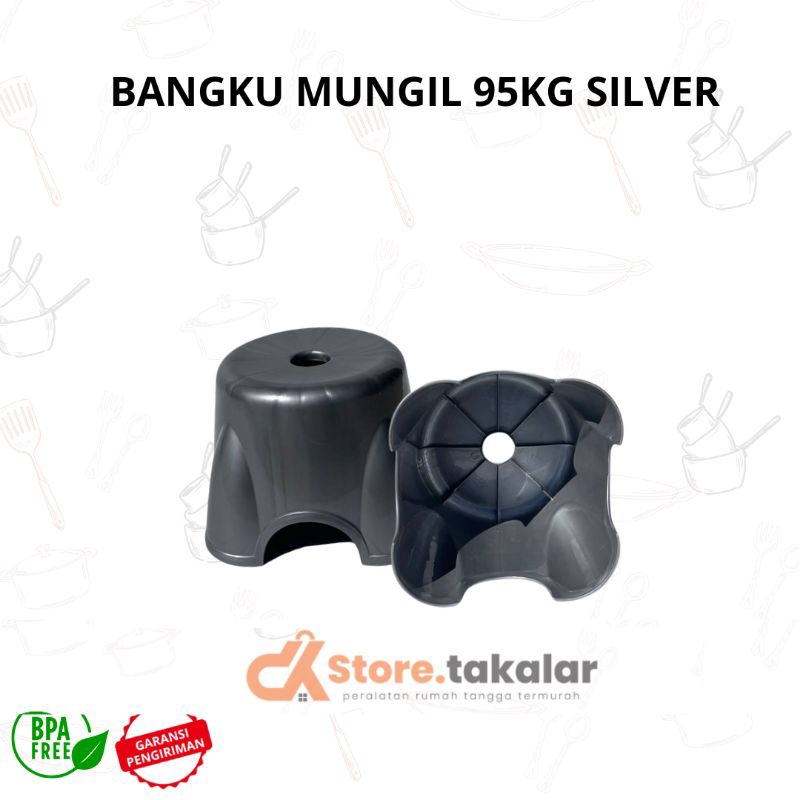 Bangku jongkok /Silver kursi mengaji/Kursi bulat plastik