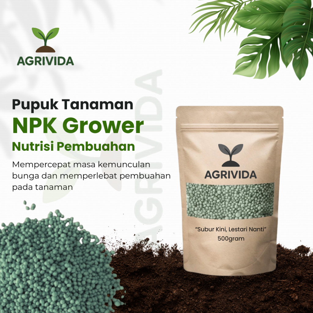_Adudushop Pupuk Tanaman Npk Grower 200Gr Untuk Sayur Bunga Dan Tanaman Hias