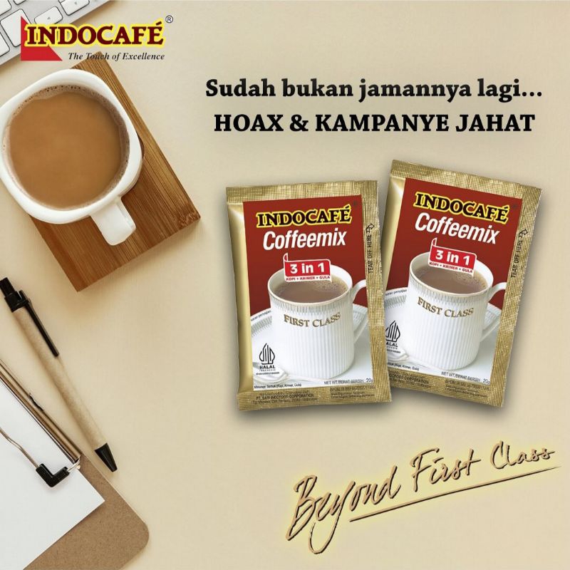 

Kopi INDOCAFE COFFEMIX 3in1 (10 x 20gr)/Indocafe Coffemix Sachet 20 gr Renceng