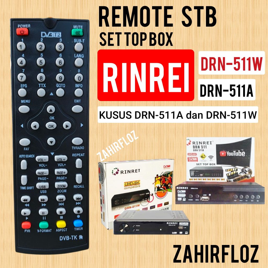 Remote stb set top box RINREI DRN-511W / DRN-511A receiver remot