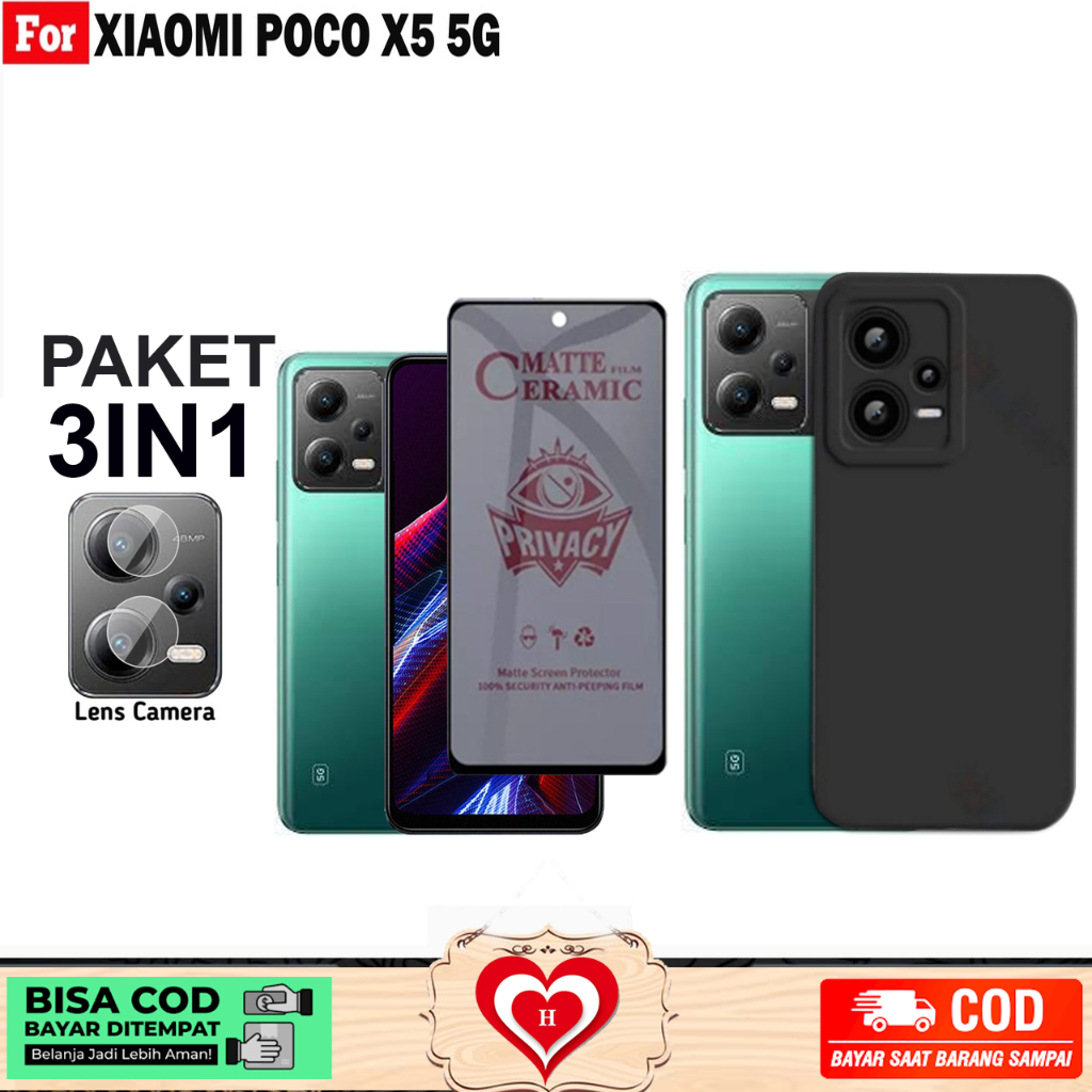 3IN1 CASE PRO CAMERA XIAOMI POCO X5 5G BONUS TG PRIVACY+LENSA CAMERA