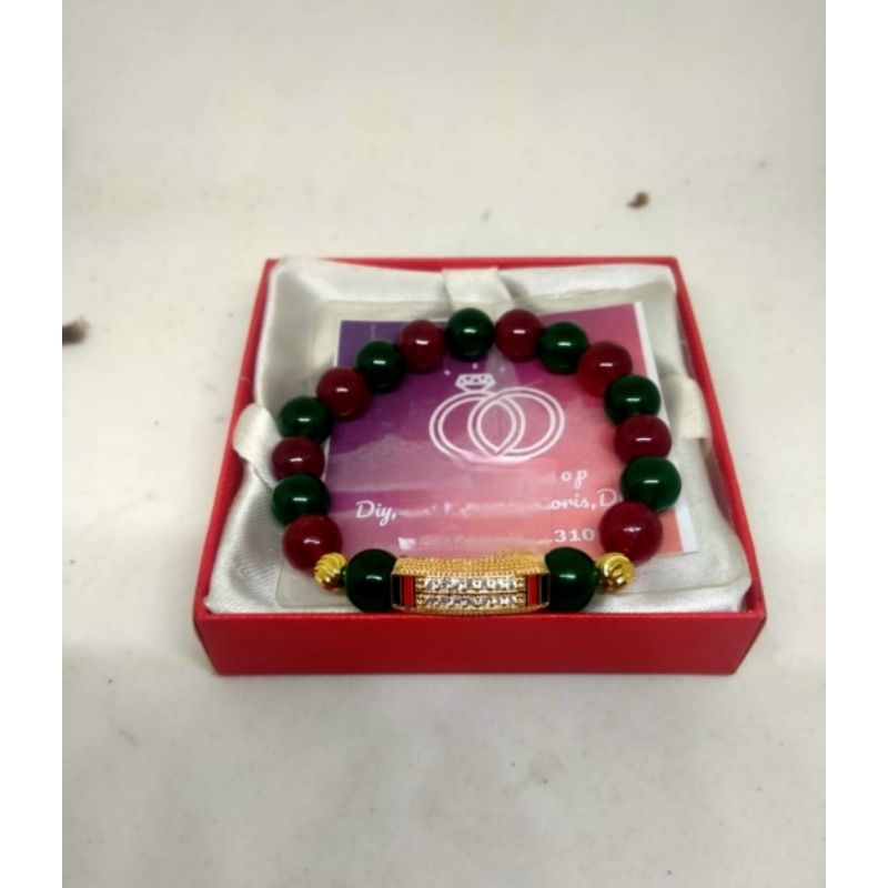 GELANG BATU GIOK COMBI PIPA IMPOR ASLI