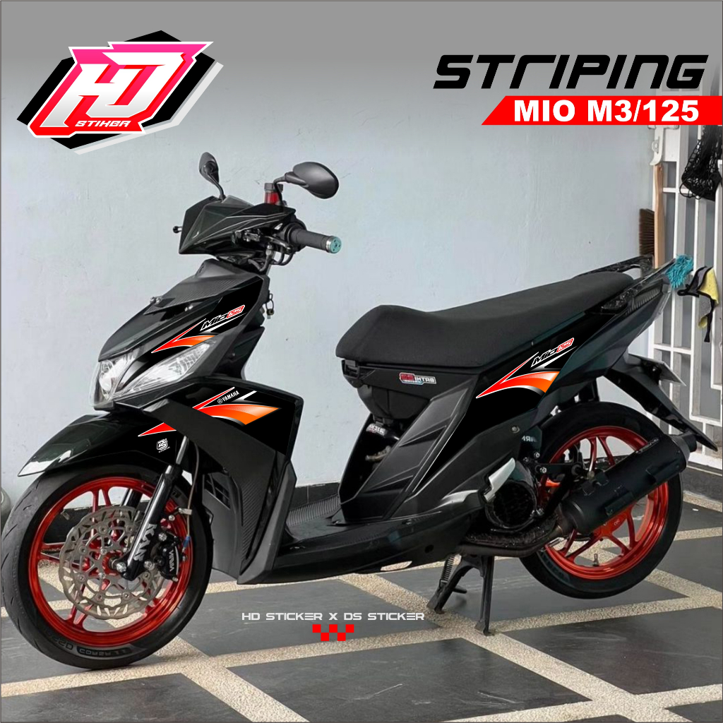 Stiker Mio M3 Decal Striping Mio M3 / Mio Z / Mio 125 Sticker Premium Variasi HITAM HD110525