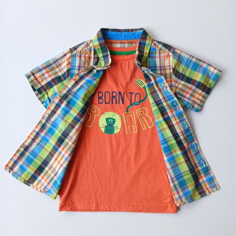 Set Kemeja Mothercare SALE - Kemeja kaos singa born to roar