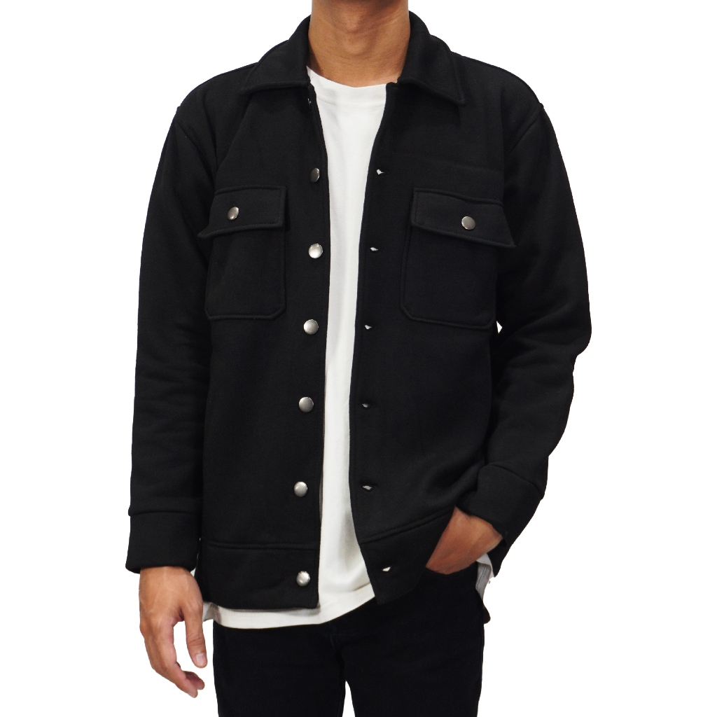 Dezirose Jaket Shacket Pria Fleece Tebal Premium Distro