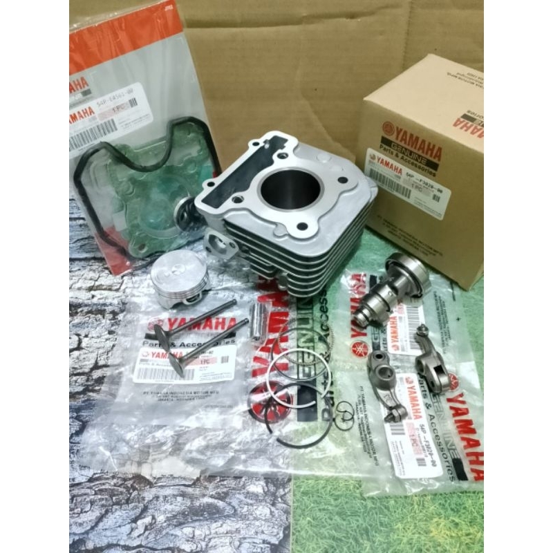 BLOK SEHER KOMPLIT PLUS TOPSET PAYUNG KLEP NOKEN AS PLATUK KLEP YAMAHA MIO J MIO SOUL GT X RIDE FINO