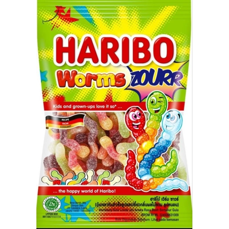 

Permen Jelly Haribo Worms Zour
