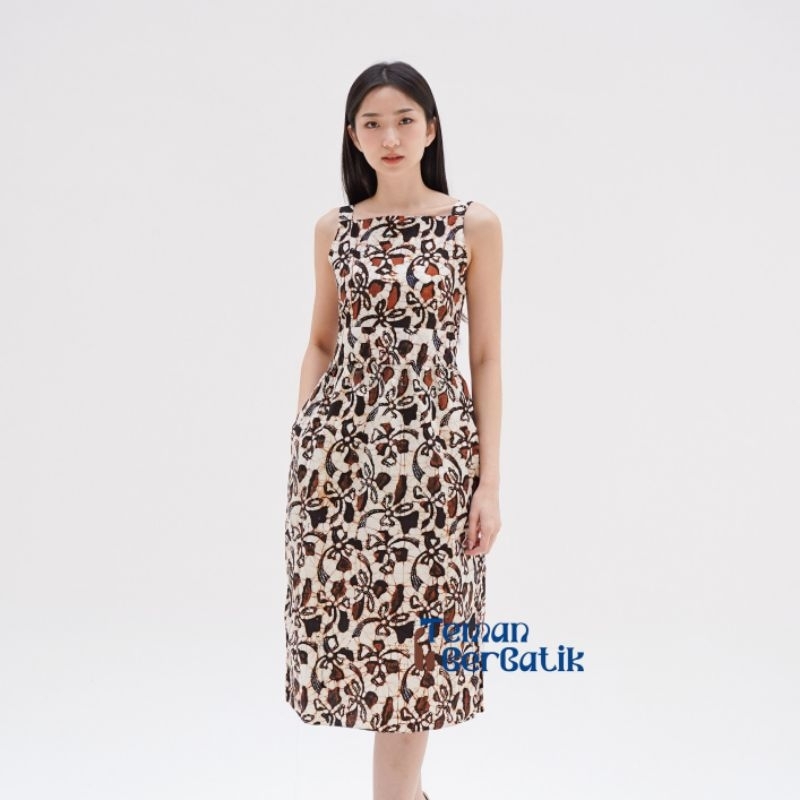 Rianti Dress - Sogan - Dress Batik Cap