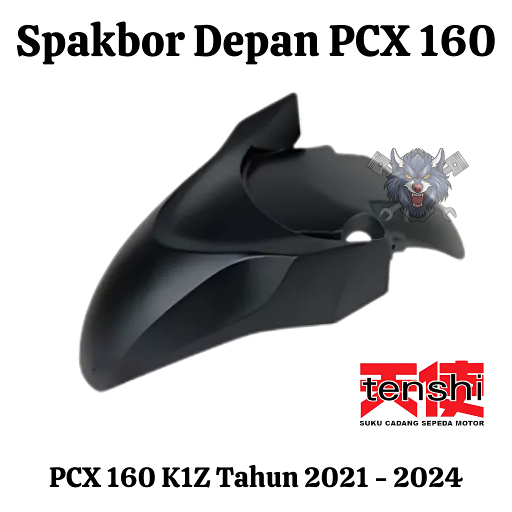 Spakbor depan Front fender PCX 160 New K1Z Hitam Putih Merah doff Hitam doff 2020 Sampai 2023 HITAM 