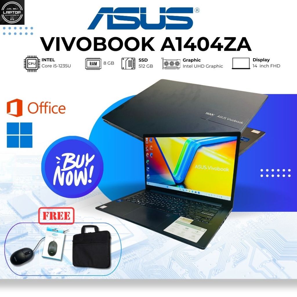 LAPTOP BERGARANSI RESMI ASUS VIVOBOOK A1404ZA (CORE i3-1215U)