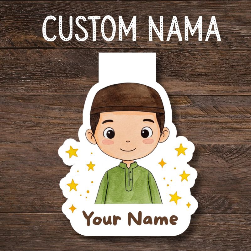 

Custom Name Magnetic Bookmark | Pembatas Buku Handmade | Custom Nama Anak Laki-Laki