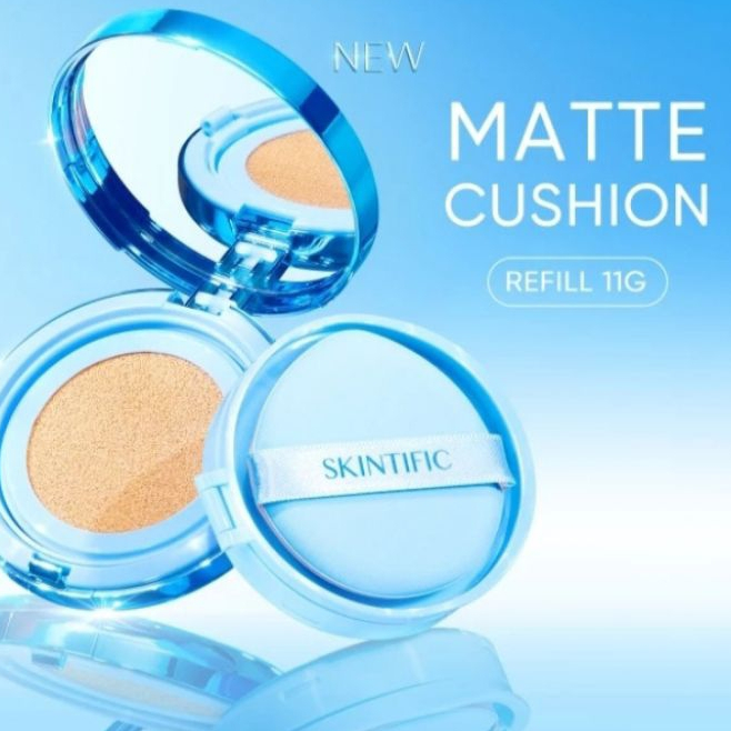 SKINTIFIC CUSHION REFIIL PERFECT STAY MATTE FINISH CUSHION BIRU SKINTIFIC
