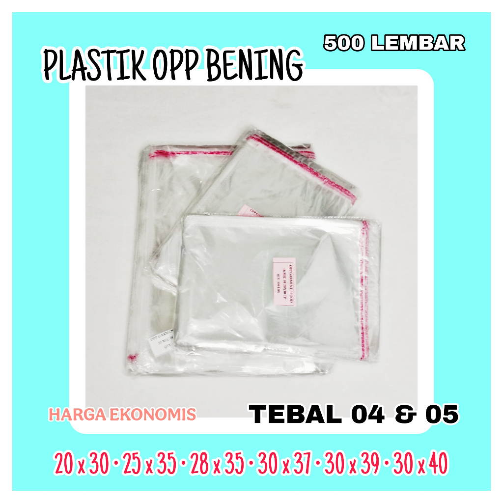 

Plastik OPP Bening Garment Tebal 04 05 Isi 500 Lembar / 1 RIM Harga Ekonomis Promo Termurah