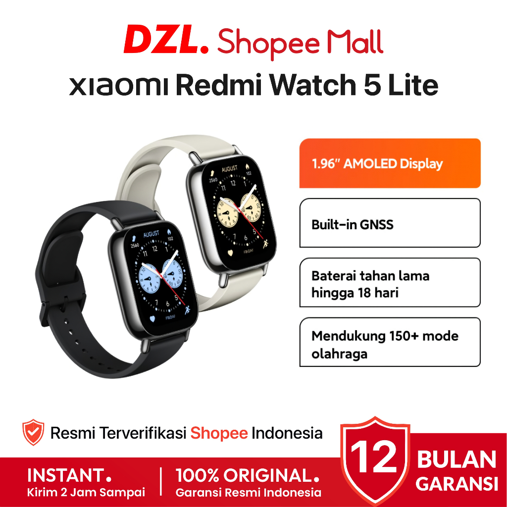 DZL - XIAOMI Redmi Watch 5 Lite Smartwatch Original Resmi Official Store Mall Jam Tangan Smart Band