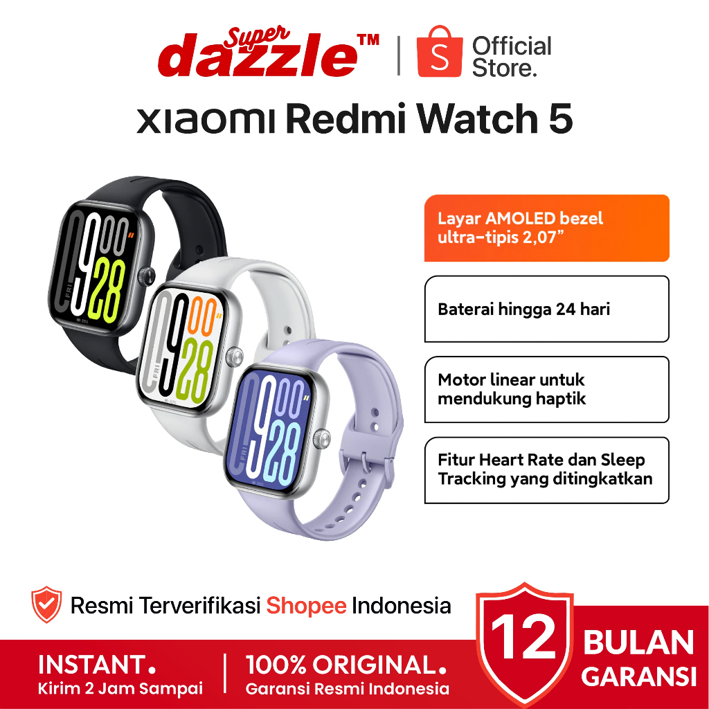[ TERLARIS ] Smartwatch XIAOMI Redmi Watch 5 Amoled Original 100% Garansi Resmi Official Store Mall 