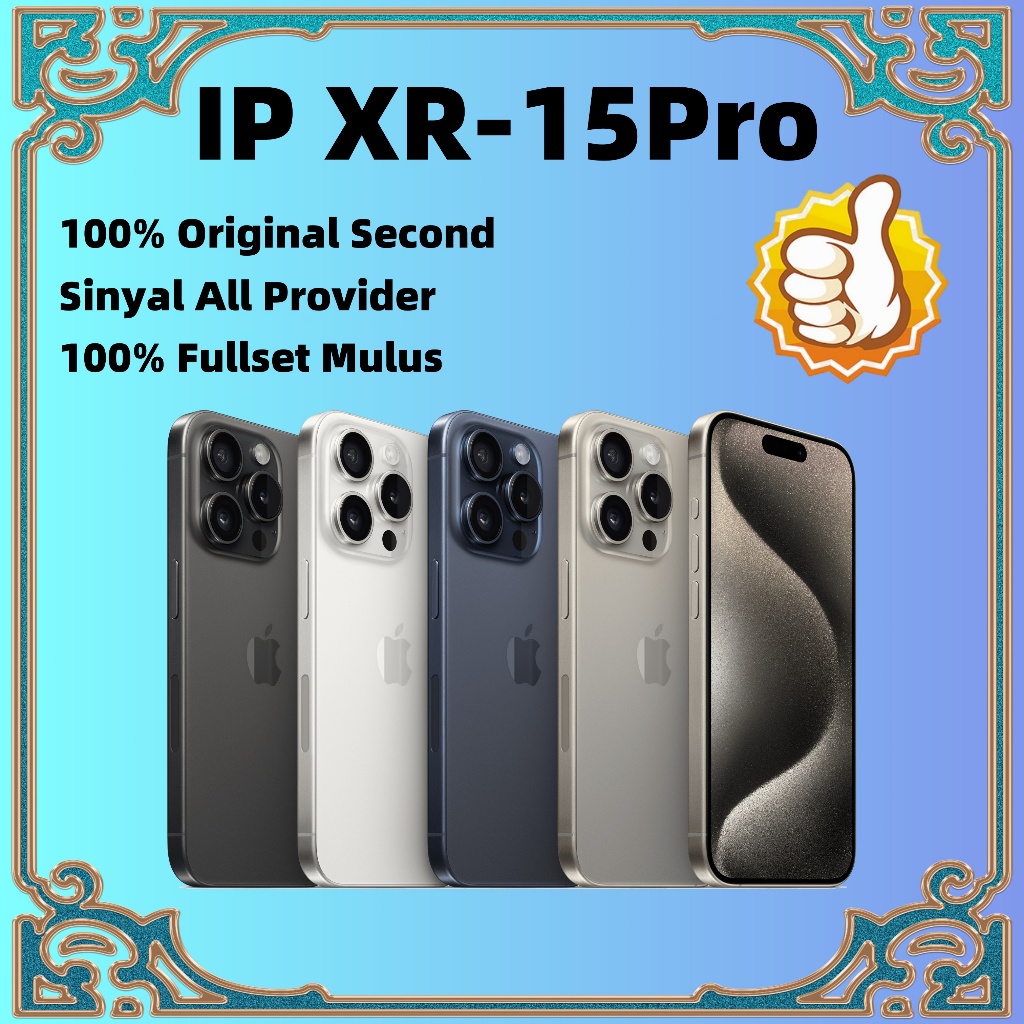 iphone 15 pro second 64GB 128GB 256GB hp ip 15 pro SECOND Original fullset Mulus / ip XR Ganti housi
