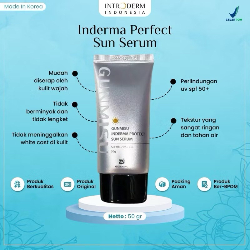 Gunmisu Sun Serum Inderma Protect Perfect Korea Brand Sunscreen Spf 50+ 50gr