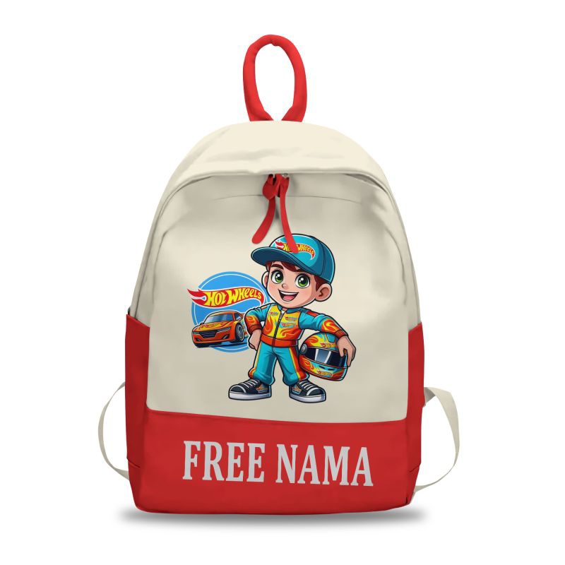 TAS RANSEL SEKOLAH ANAK MOTIF KARAKTER ANIMASI HOT WHEELS TERBARU - TAS BACKPACK ANAK HOT WHEELS TER