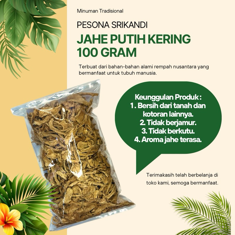 

Jahe Putih Kering 100 gram