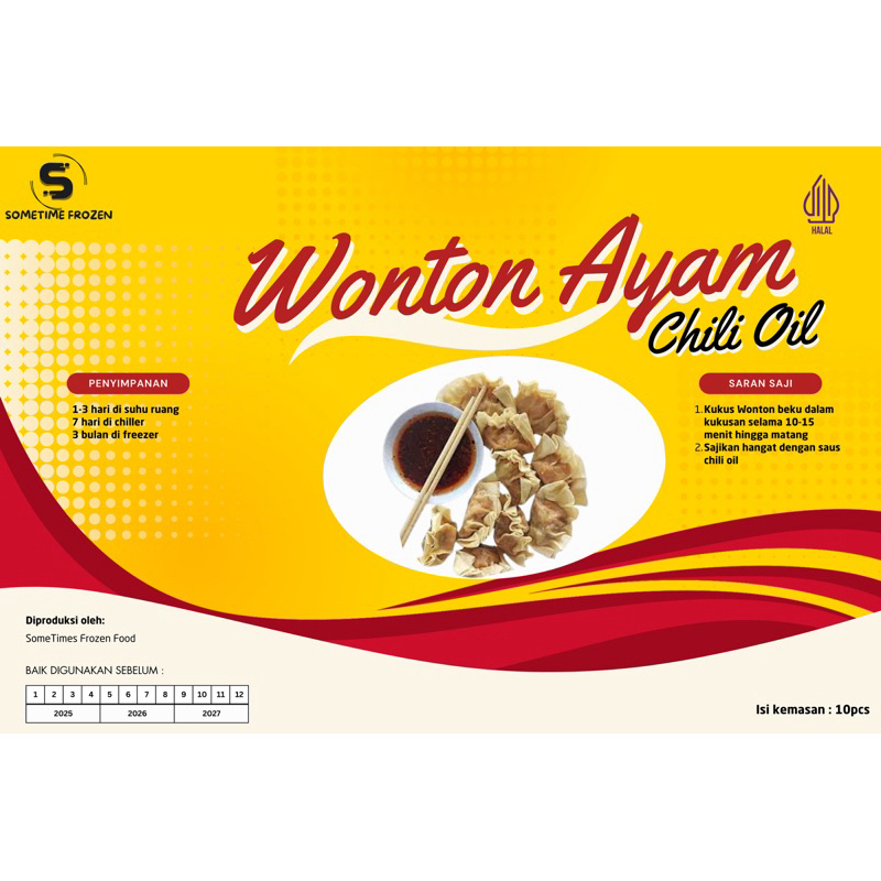

Wonton Ayam Chilli Oil isi 10pcs