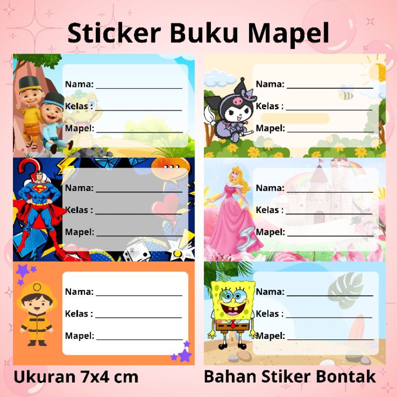 

Stiker Buku Mapel / Label Buku Pelajaran Sekolah / Stiker Mata pelajaran