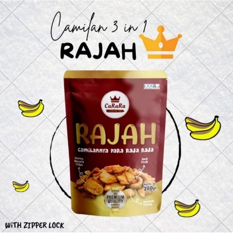 

Carara Rajah Snack (3 Varian Keripik : Pisang Madu, Rambak Pisang, Nangka) 260g