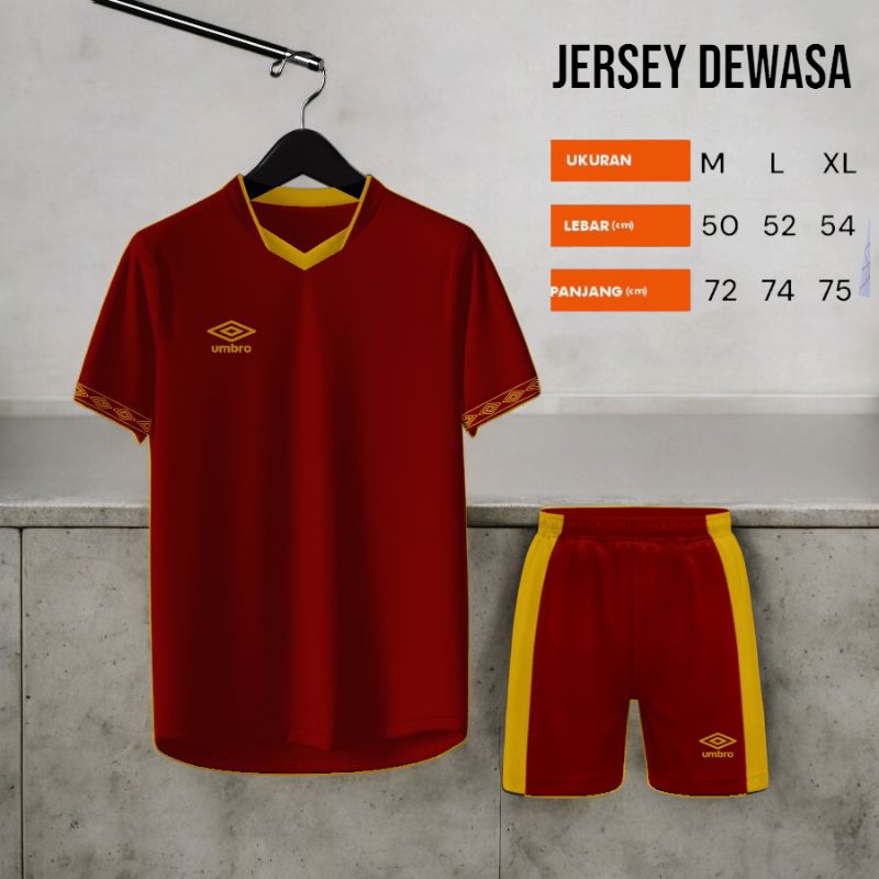 Jersey Olahraga Futsal Sepakbola Dewasa Remaja Polos Simpel Basic Pria Wanita Unisex