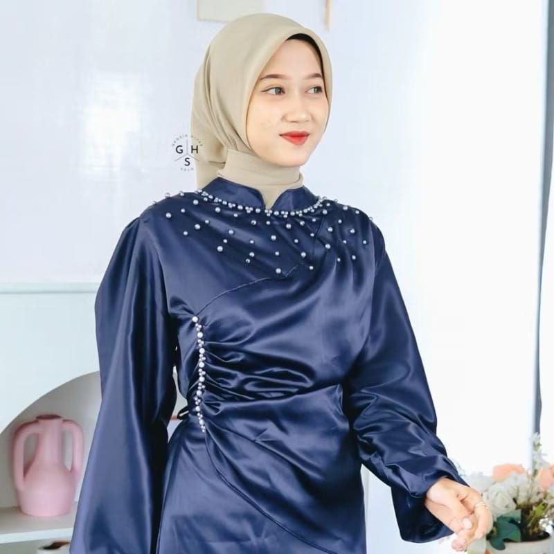 Vina dress spesial Burgundy dress Maxi kondangan wanita Muslim mewah viral terbaru
